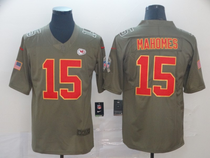Men's Kansas City Chiefs #15 Patrick Mahomes Brown Jersey